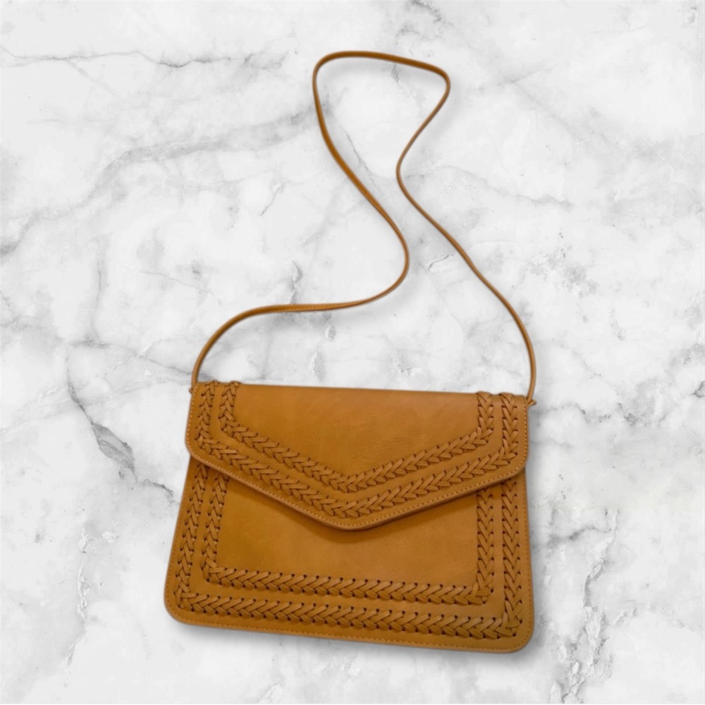 Artisan Leather Clutch Crossbody Purse with strap - Picture 5 of 12